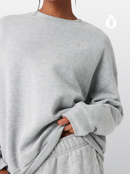 Alo | Accolade Crew Neck Pullover | Athletic Heather Grey