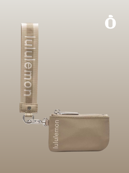 Lululemon | Dual Pouch Wristlet Wordmark | Fawn Brown/Bone/Mojave Tan