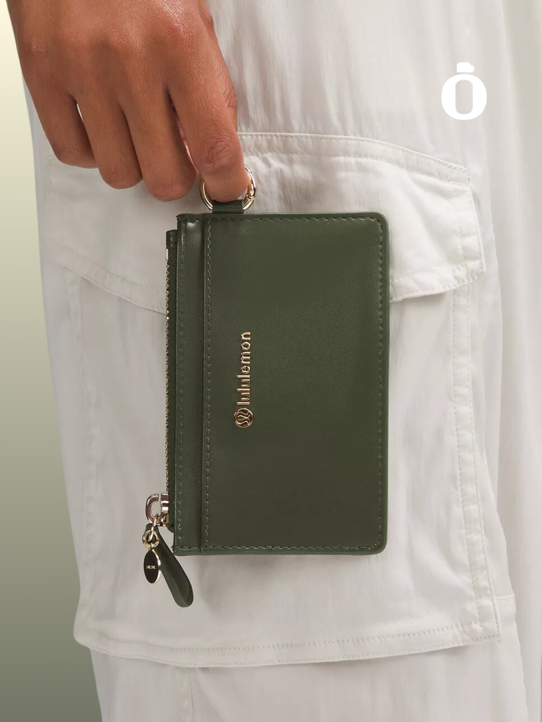 Lululemon | Cactus Material Card Case | Barracks Green/Gold