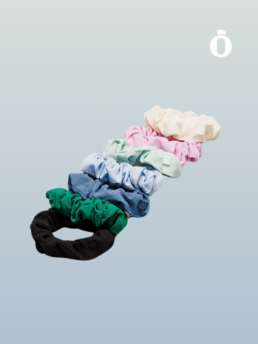 Lululemon | Uplifting Scrunchies 7 Pack | Black/Cascadia Green/Delicate Mint/Oasis Blue/Windmill/Vitapink/Wisp Yellow