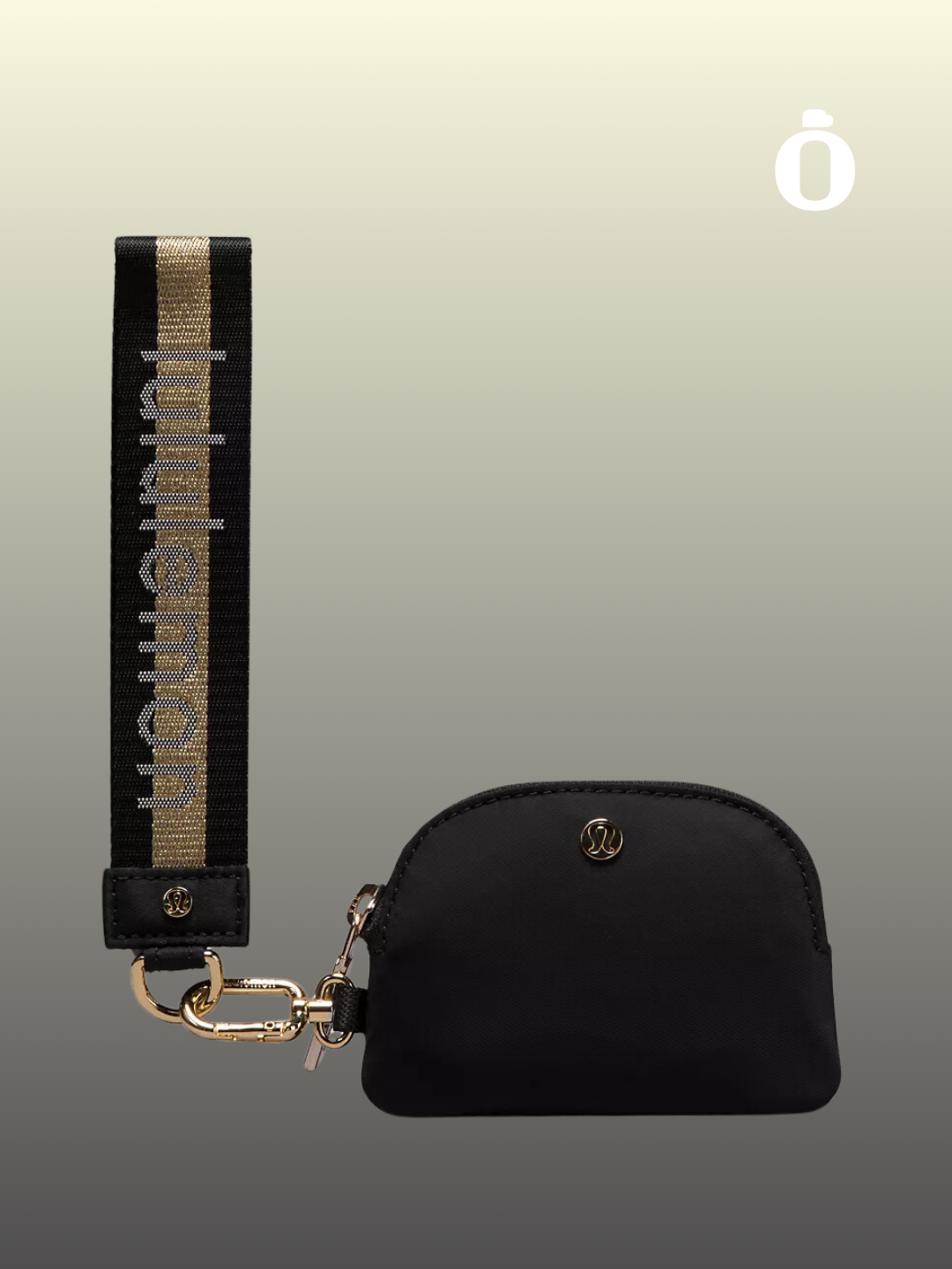 Lululemon | Dual Pouch Wristlet | Black/Gold/White Opal