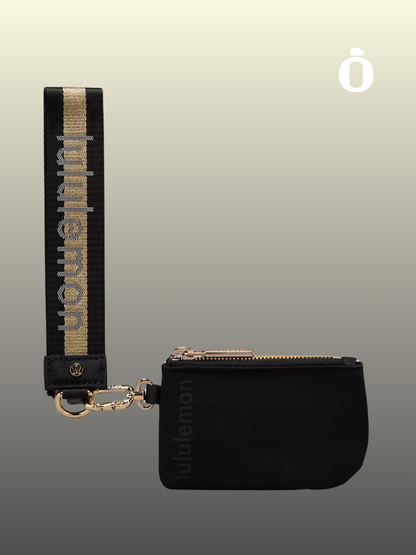 Lululemon | Dual Pouch Wristlet | Black/Gold/White Opal