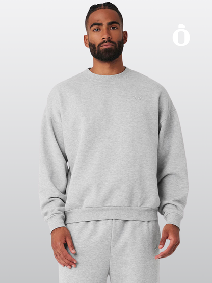 Alo | Accolade Crew Neck Pullover Men | Athletic Heather Grey