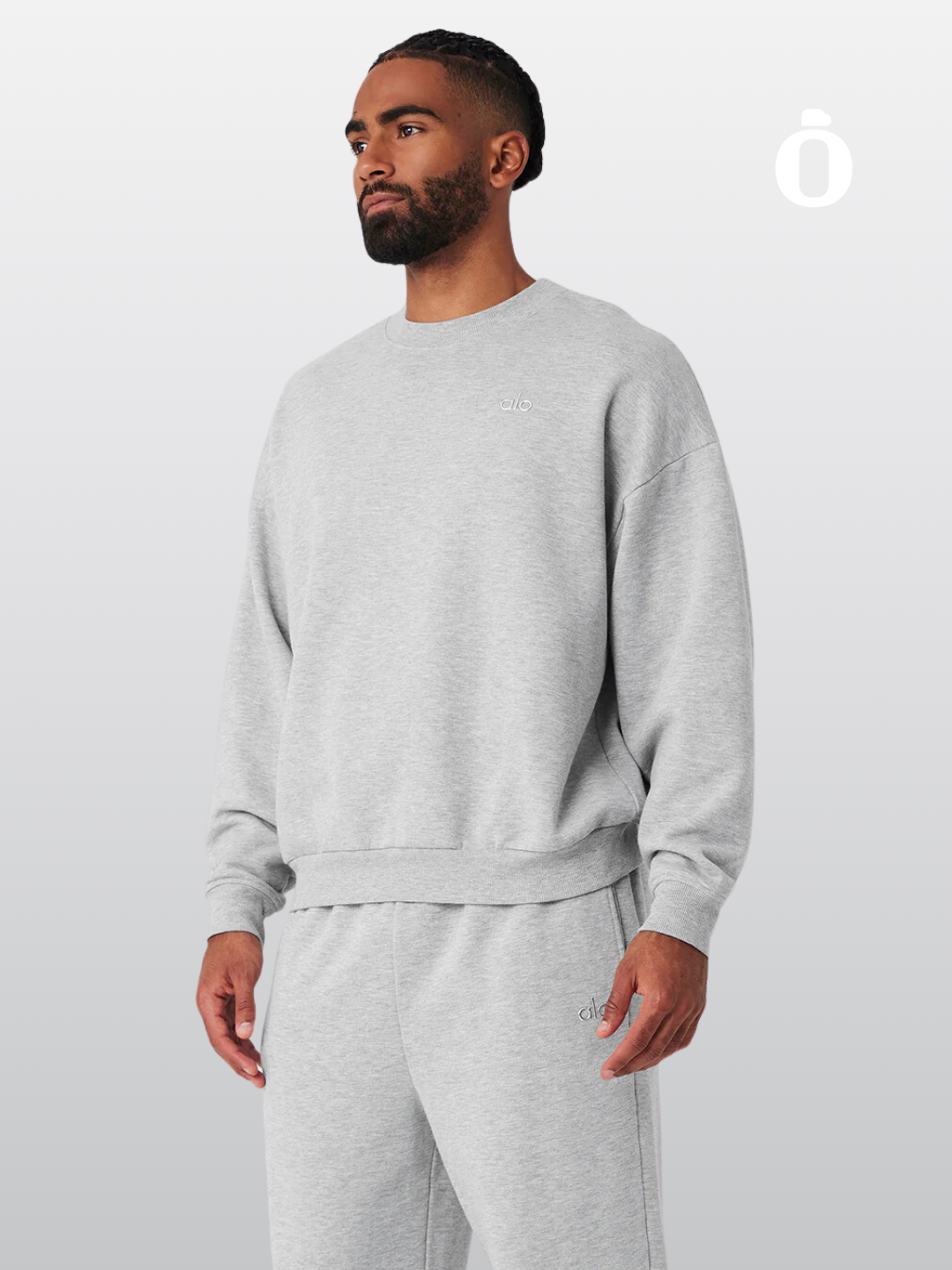 Alo | Accolade Crew Neck Pullover Men | Athletic Heather Grey