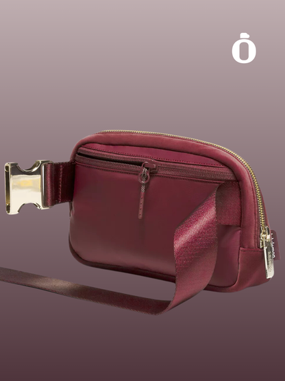 Lululemon | Everywhere Belt Bag 1L Velour | Wine Berry/Gold