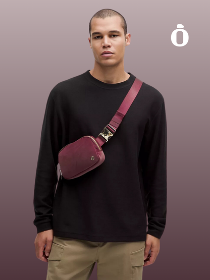 Lululemon | Everywhere Belt Bag 1L Velour | Wine Berry/Gold