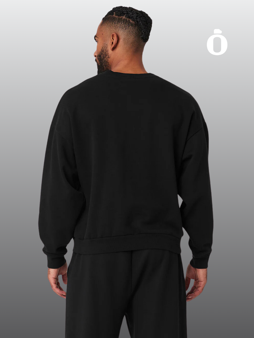 Alo Accolade Crew Neck Pullover Men Black Omi