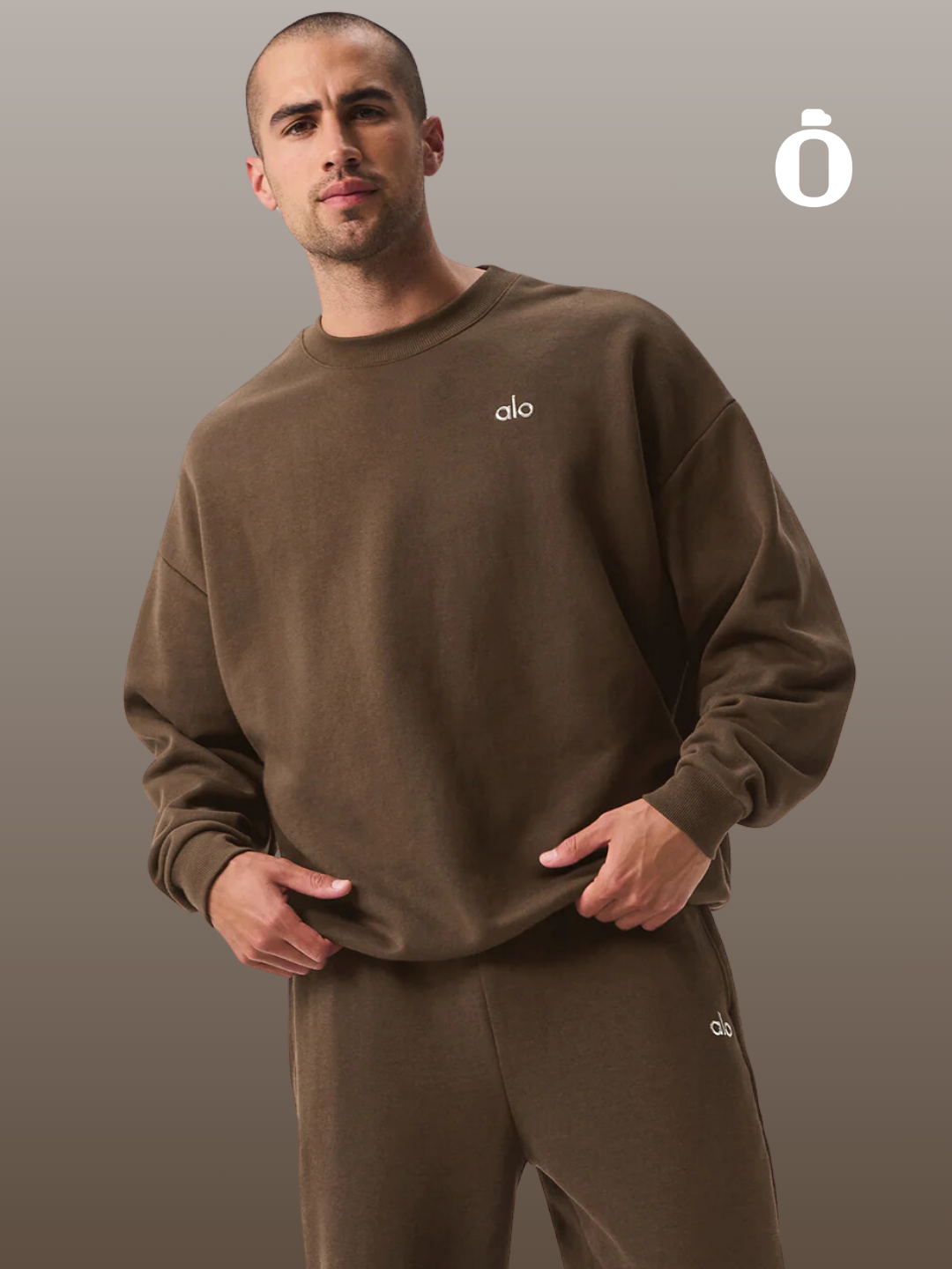 Alo | Accolade Crew Neck Pullover Men | Espresso