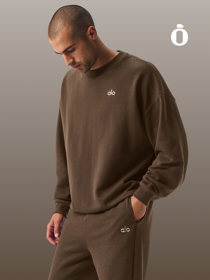 Alo | Accolade Crew Neck Pullover Men | Espresso