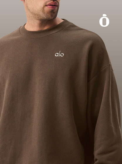 Alo | Accolade Crew Neck Pullover Men | Espresso