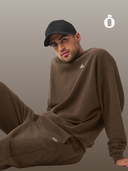 Alo | Accolade Crew Neck Pullover Men | Espresso