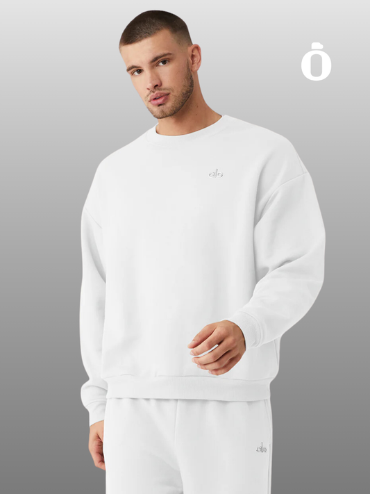 Alo | Accolade Crew Neck Pullover Men | White