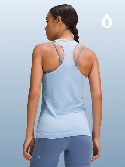 Lululemon | Swiftly Tech Racerback Tank Top 2.0 Hip Length | Spandex Stripe Sinatra Blue/White