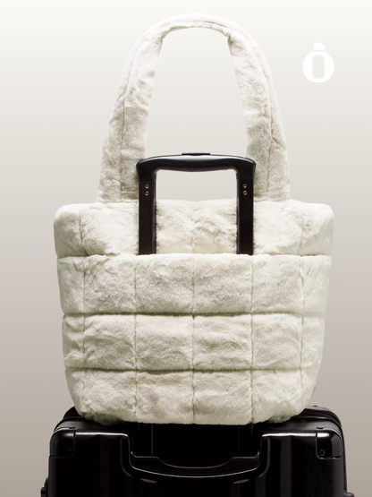 Lululemon | Quilted Grid Tote Bag 12L Plush Fleece | Bone