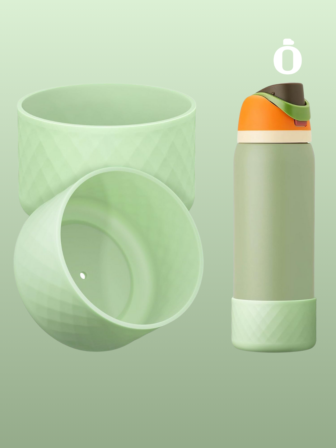 Omi | Silicone Water Bottle Boot for Owala | 2 pieces | Light Green