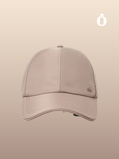 Alo | Satin Off-Duty Cap | Taupe Satin