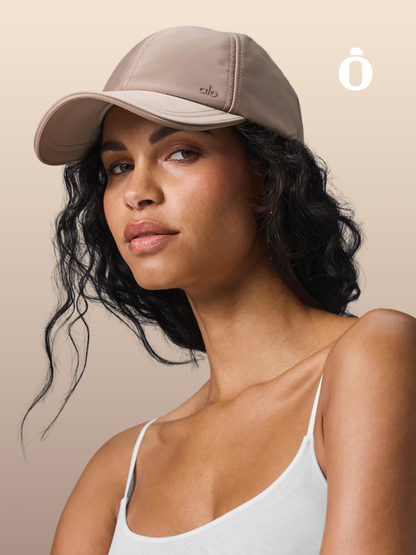 Alo | Satin Off-Duty Cap | Taupe Satin