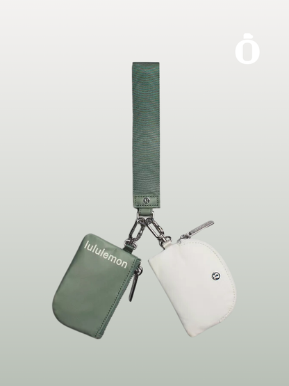 Lululemon | Dual Pouch Wristlet | Grey Eucalyptus/Bone