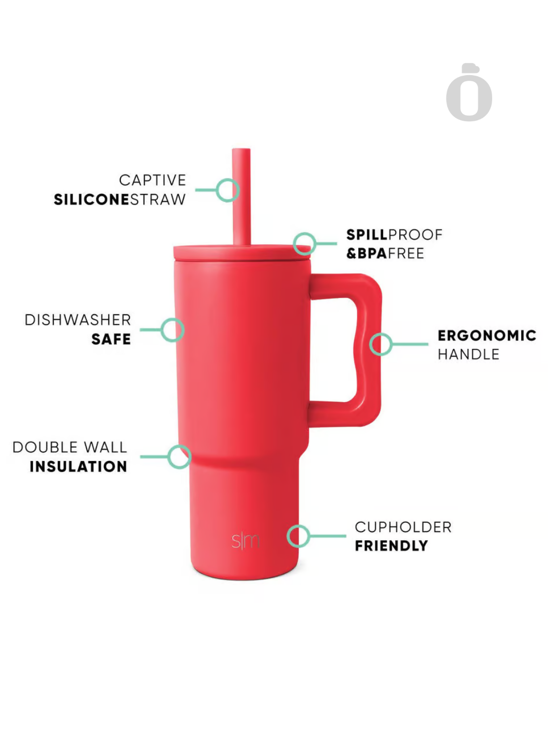 Simple Modern Trek Tumbler | 24 Oz | Radiate Red