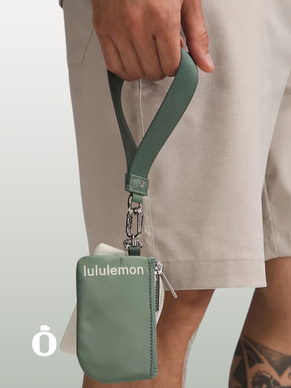 Lululemon | Dual Pouch Wristlet | Grey Eucalyptus/Bone