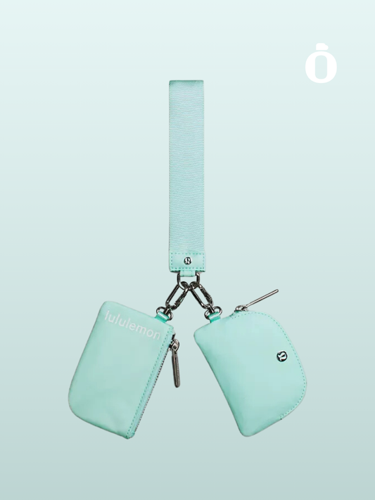 Lululemon | Dual Pouch Wristlet | Ideal Mint/White