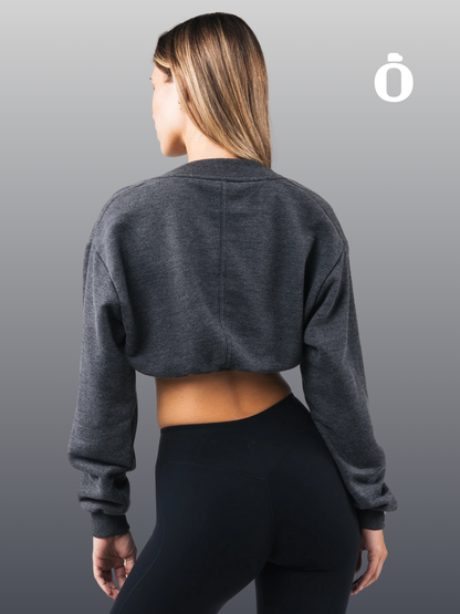 Alphalete | Overlay Shrug | Heather Black