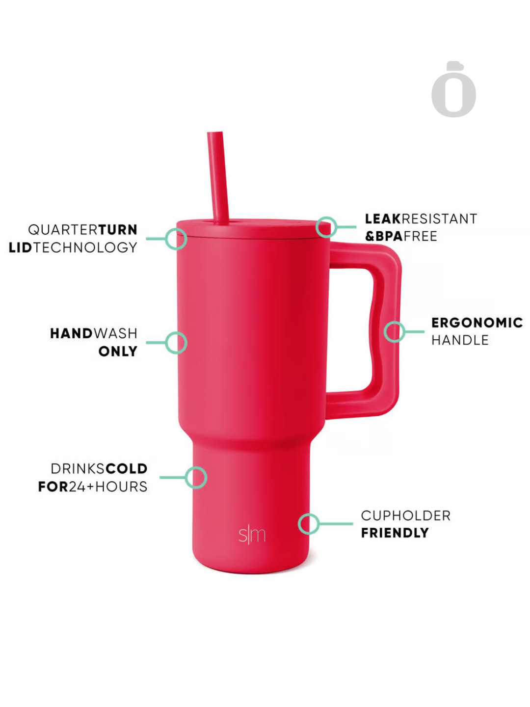 Simple Modern Trek Tumbler | 30 Oz | Ember Red