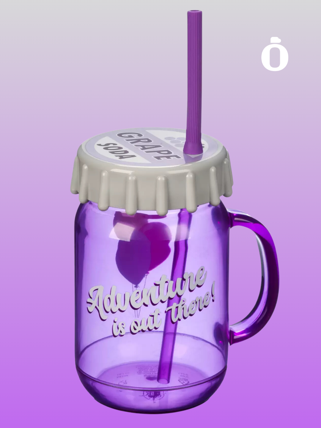 Up Grape Soda Water Bottle with Straw - 20 oz