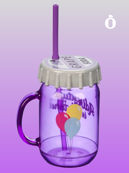 Up Grape Soda Water Bottle with Straw - 20 oz