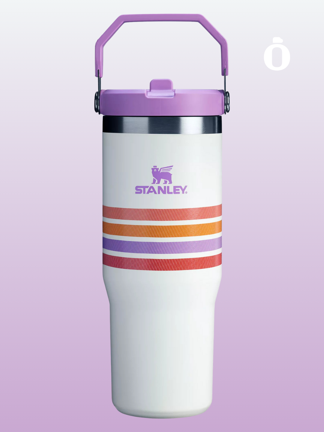 Stanley The Iceflow Flip Straw Tumbler Varsity Collection | 30 Oz | Cream Lilac Stripe