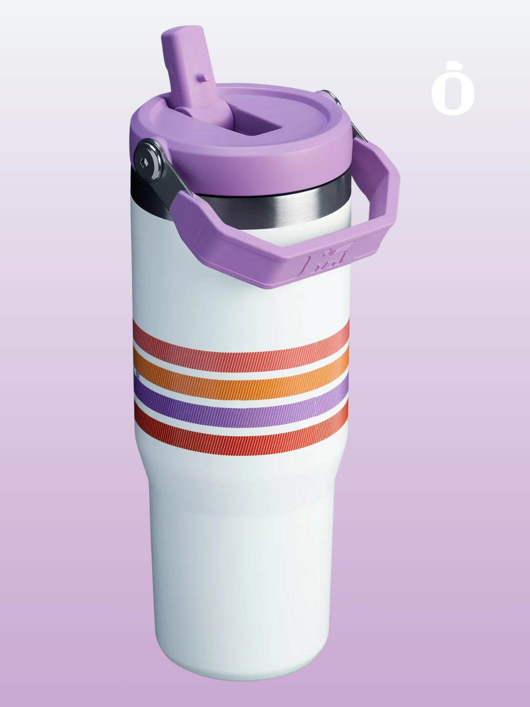 Stanley The Iceflow Flip Straw Tumbler Varsity Collection | 30 Oz | Cream Lilac Stripe