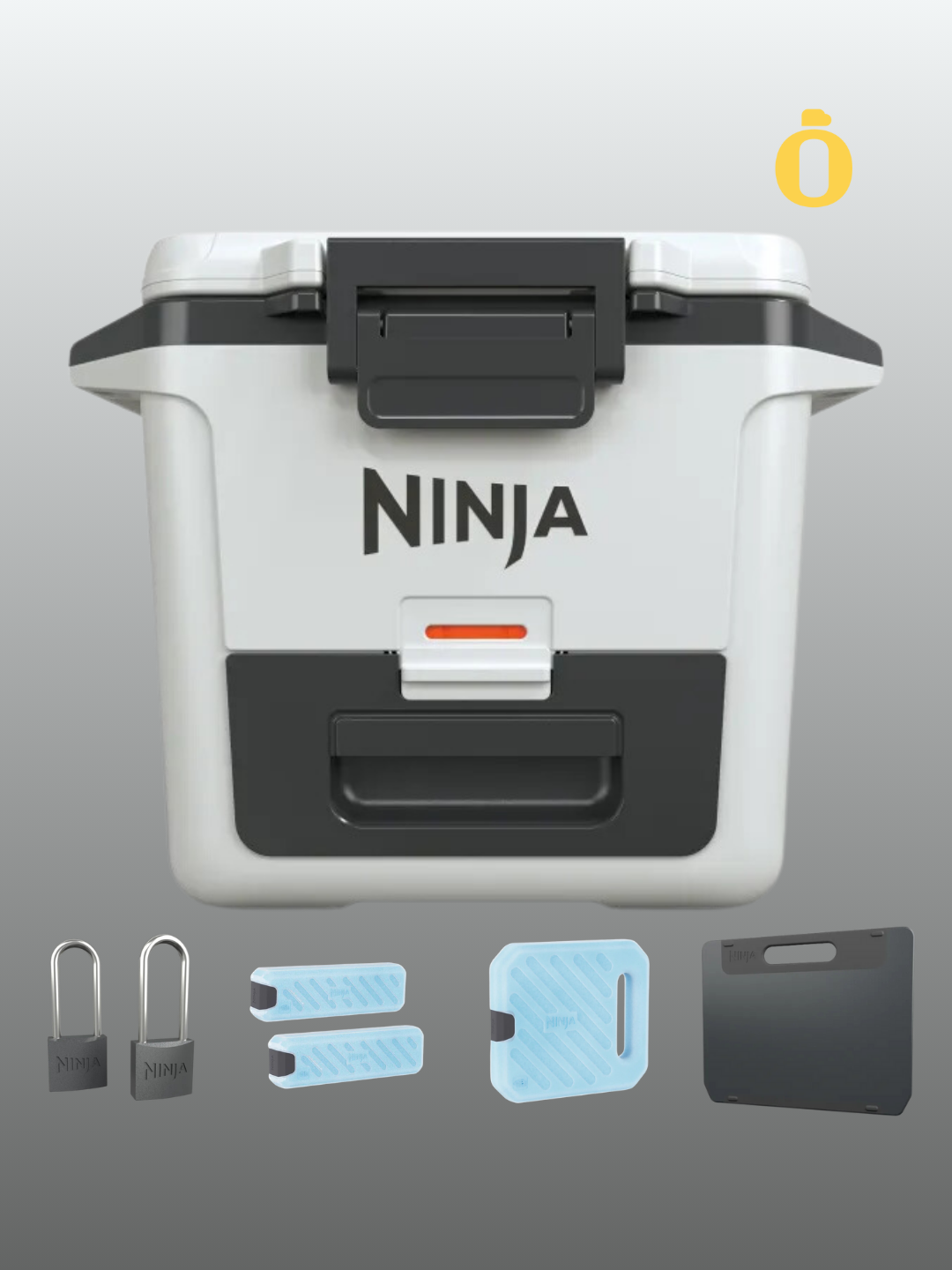 Ninja | FrostVault Hard Cooler with Ice Packs & Accessories | 30 qt | Cloud White