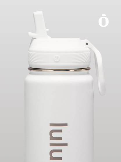 Lululemon | Back to life Sports Bottle With Straw Lid | 24 Oz | White