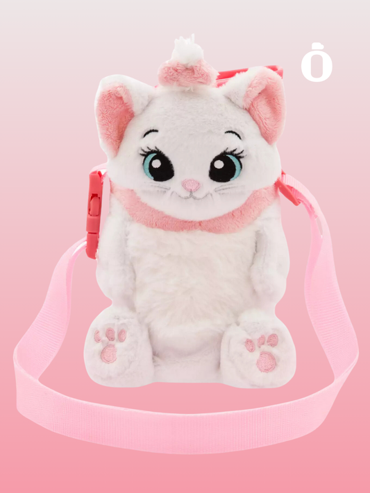 The Aristocats Marie Water Bottle with Plush Crossbody Carrier - 16 oz