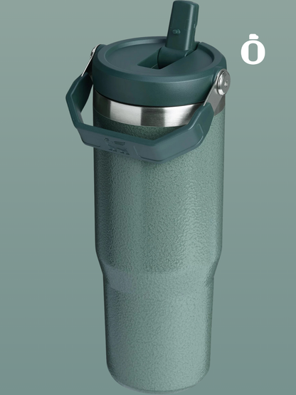 Stanley The Iceflow Flip Straw Tumbler Hammertone Homecoming Collection | 30 Oz | Hammertone Green