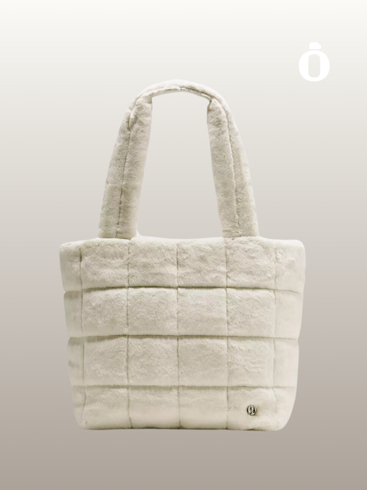 Lululemon | Quilted Grid Tote Bag 12L Plush Fleece | Bone