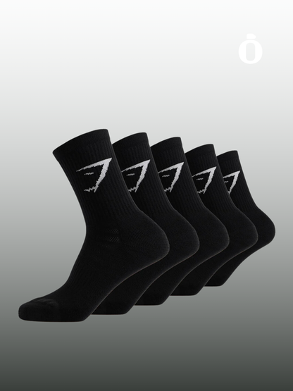 Gymshark | Crew Socks 5pk | Black