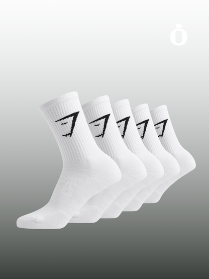 Gymshark | Crew Socks 5pk | White