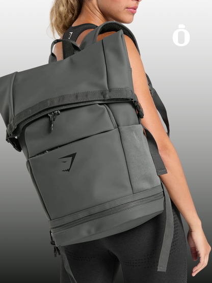 Gymshark | Sleek Backpack Roll Top | Graphite Grey